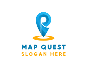 Maps - Blue Tracking Location Pin logo design