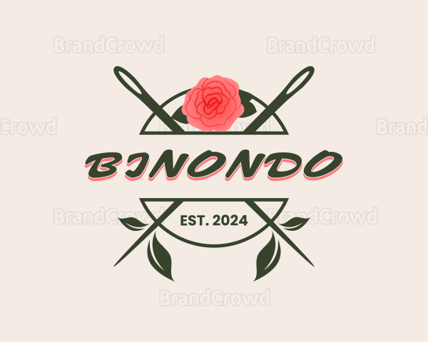 Floral Rose Needle Logo