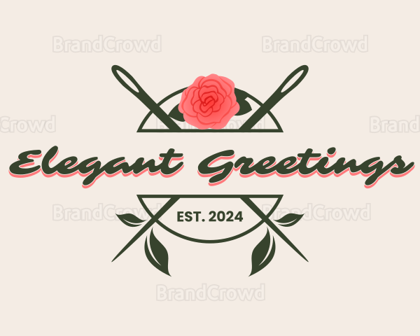 Floral Rose Needle Logo