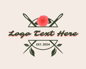 Floral Rose Needle Logo