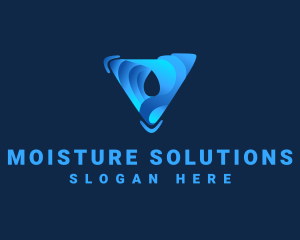 Triangular Water Droplet logo design