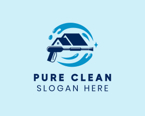 Pressure Washer Roof Cleaning logo design