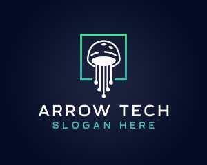 Jellyfish Tech Circuit logo design