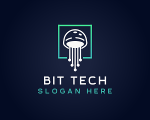 Jellyfish Tech Circuit logo design