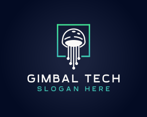 Jellyfish Tech Circuit logo design