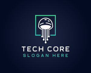 Jellyfish Tech Circuit logo design