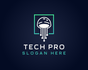 Jellyfish Tech Circuit logo design