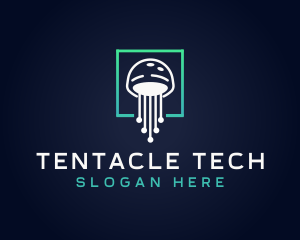 Jellyfish Tech Circuit logo design