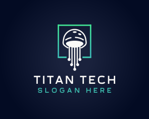 Jellyfish Tech Circuit logo design