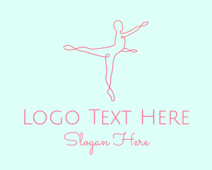 Yoga - Ballet Pointe Pose logo design