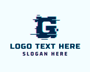 Static Motion - Digital Glitch Letter G logo design