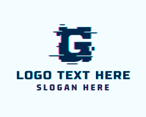 Internet - Digital Glitch Letter G logo design