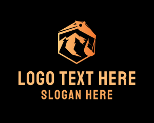 Industrial - Hexagon Mountain Excavator logo design