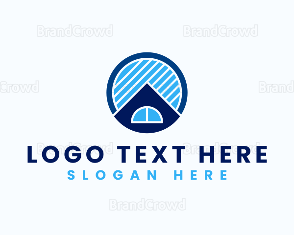 Geometric House Roofing Logo