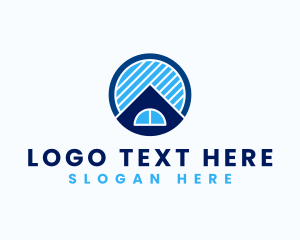 Shelter - Geometric House Roofing logo design