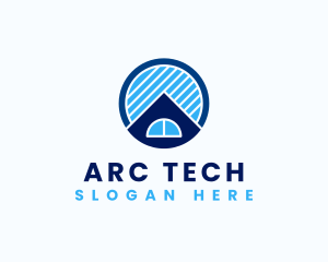 Arc - Geometric House Roofing logo design