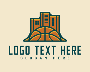 League - Basketball League City logo design