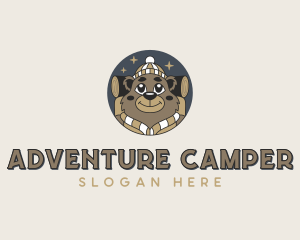 Bear Campsite Adventure logo design