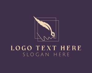 Stationery - Writing Feather Pen logo design