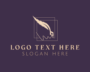 Publisher - Writing Feather Pen logo design