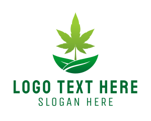 Weed - Organic Marijuana Plant logo design