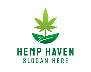 Organic Marijuana Plant  logo design