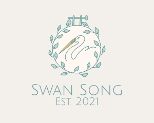 Swan Needle  Embroidery  logo design