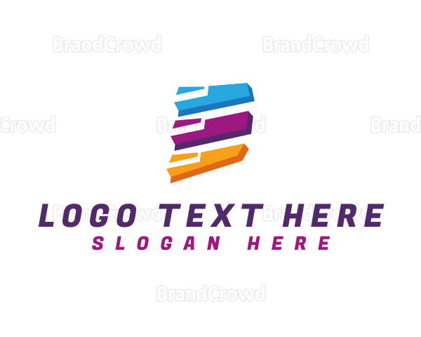 Polygon Shape Letter E Logo