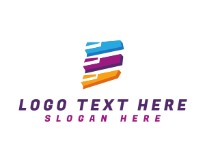 Shatter - Polygon Shape Letter E logo design