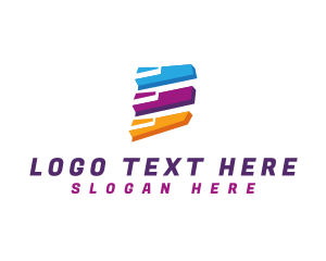 Polygon Shape Letter E Logo