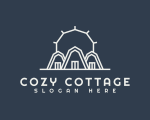 Cottage - Sunset Real Estate Roofing logo design