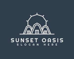 Sunset Real Estate Roofing logo design