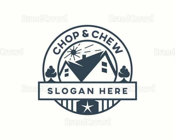 Sun House Roofing Badge Logo