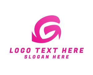 Hair Stylist - Pink G Stroke logo design