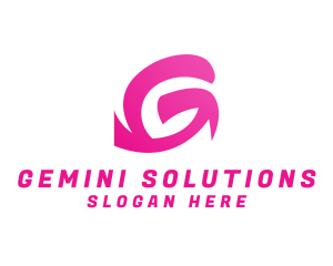 Pink G Stroke  logo design