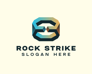 3D Geological Rock logo design