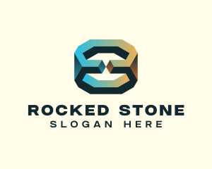 3D Geological Rock logo design