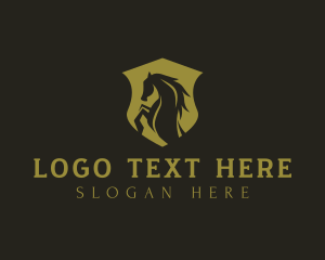 Thoroughbred - Horse Shield Stallion logo design