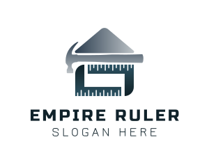 Ruler - Hammer Ruler Construction logo design