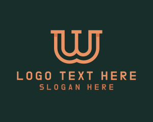 Letter W - Geometric Serif Letter W logo design