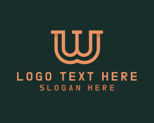 Geometric - Geometric Serif Letter W logo design