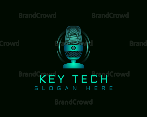 Podcast Streaming Microphone Logo