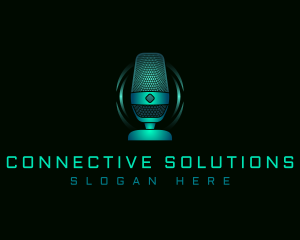 Communicate - Podcast Streaming Microphone logo design