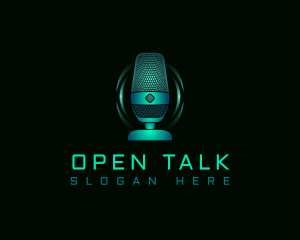 Podcast Streaming Microphone logo design