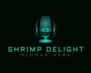 Dj - Podcast Streaming Microphone logo design