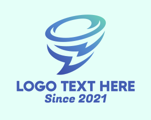 Cyclone - Lightning Bolt Tornado logo design