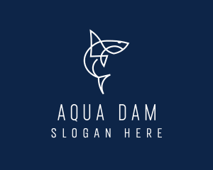 Puzzle Shark Animal logo design