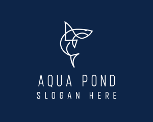 Puzzle Shark Animal logo design