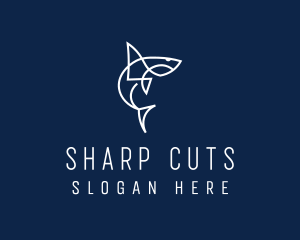 Puzzle Shark Animal logo design