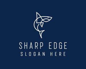 Puzzle Shark Animal logo design